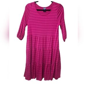 Womens Striped Pink Dress‎ Size Small